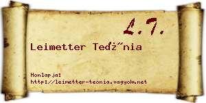 Leimetter Teónia névjegykártya